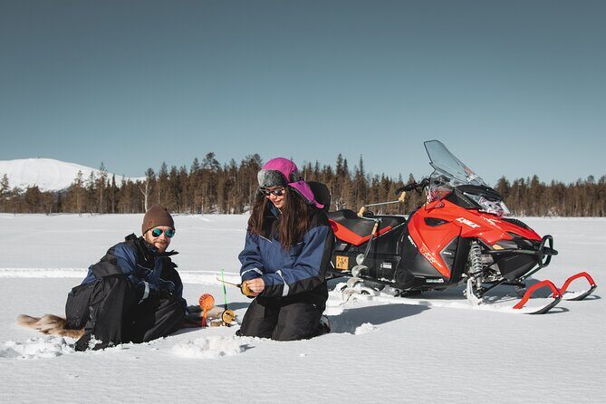 Lappish Lunch Break -Snowmobiling, ice fishing and tasty food - A Closer Look at What the Tour Offers
