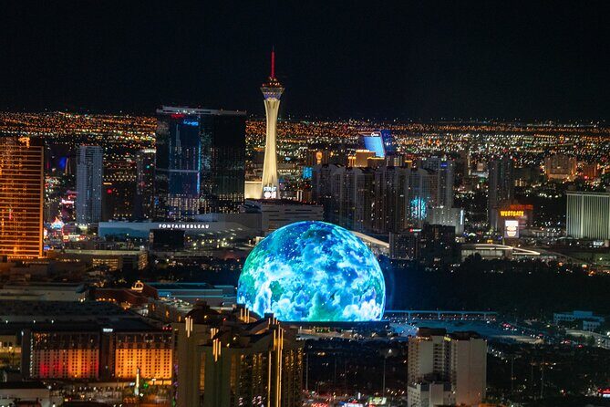 Las Vegas Strip Highlights by Helicopter at Night - Key Points
