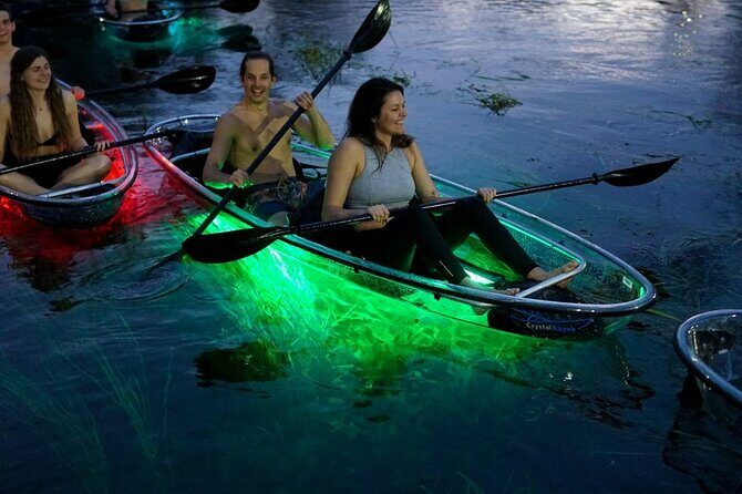 LED Glow in the Dark Clear Kayak or Clear Paddleboard in Paradise - Key Points