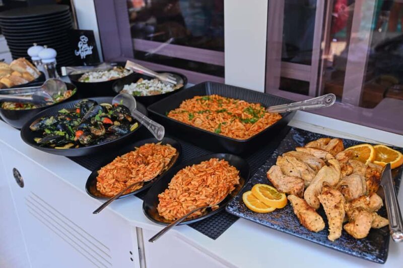 Luxury Dia Catamaran Cruise: Chef Dinner, Drinks & Sunset - The Sum Up