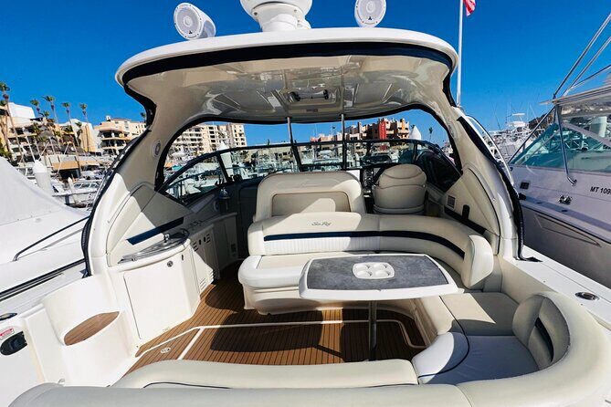 Luxury Yacht Tour in Los Cabos 45FT SeaRay Sundancer - FAQs