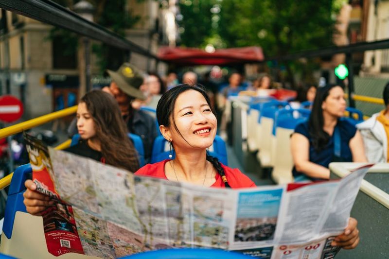Madrid: Panoramic Route City Tour - Route 1 top-deck tip: sit where you can see across streets, not just at walls