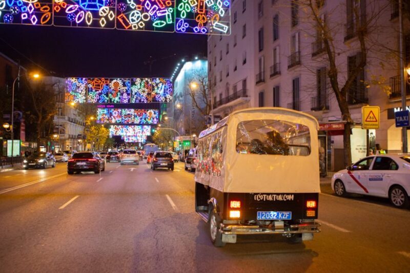 Madrid: Private Christmas Lights Tour by Eco Tuk-Tuk - The Itinerary – What You Can Expect