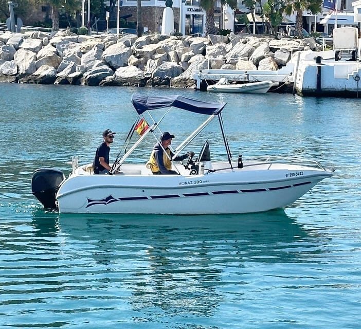 Marbella: Boat Rental drive yourself with Dolphin Sighting - Key Points