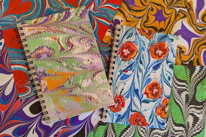 Marbled Silk Scarf, Trucker Hat, Sketchbook or 4 Pieces of Paper - Key Points