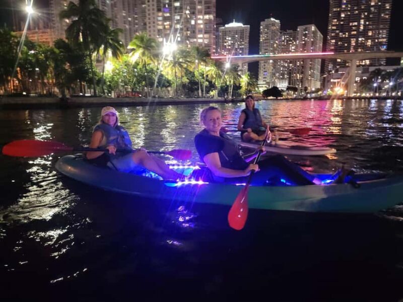 Miami: Guided LED-Lit Kayak Night Tour - Key Points
