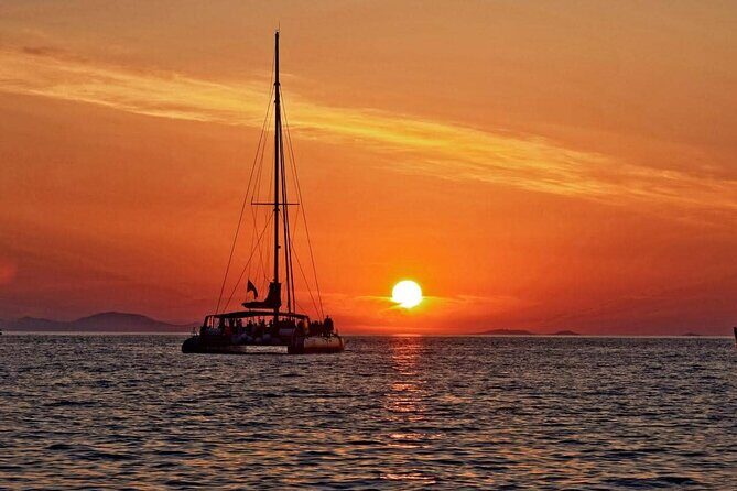 Mykonos Catamaran Sunset Semi private Cruise with transfer - Key Points