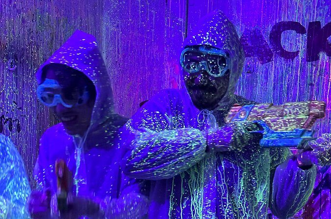 Neon Battle Splatter Painting in Toronto - The Experience Itself