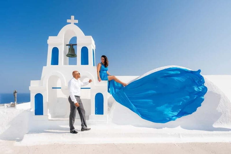 Oia: Santorini Photoshoot with Flying Dress Rental Option - The Photography — Quality and Style