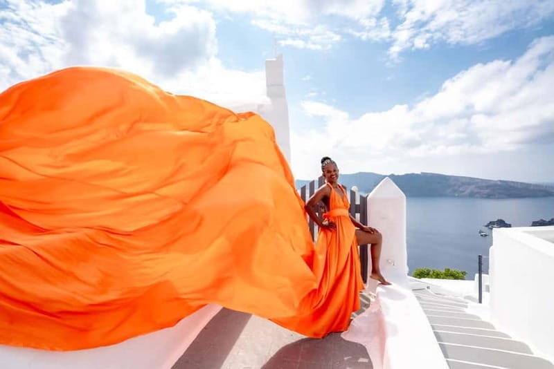 Oia: Santorini Photoshoot with Flying Dress Rental Option - Practical Details and Considerations
