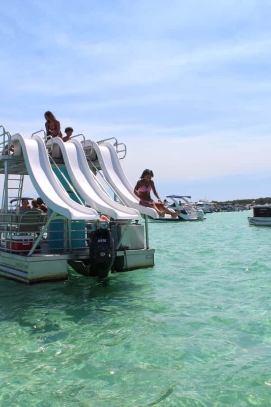 Okaloosa Island: 3 Slides Double Decker Pontoon Boat Rental - Key Points