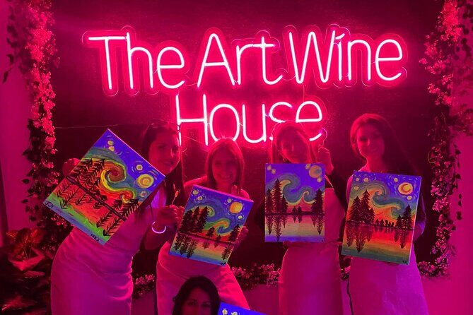 Paint a neon fluorescent picture while drinking unlimited wine - What You Can Expect From the Neon Painting & Wine Experience
