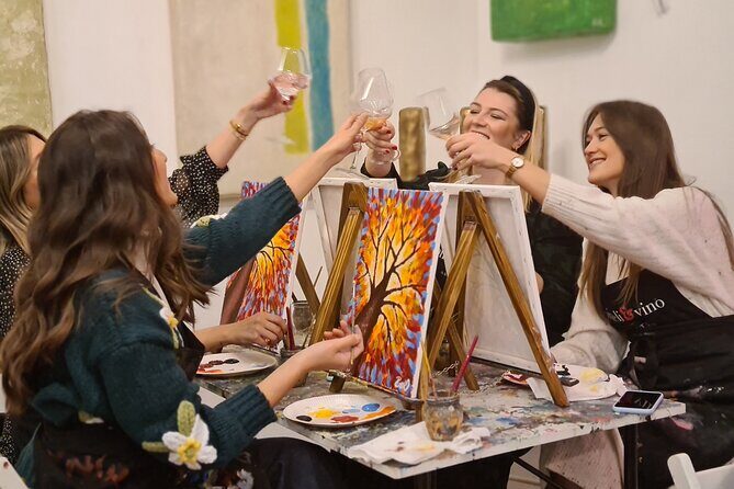 Painting party at Art Bottega - Paint & Wine Studio in Split - Dive into a Creative Night Out at Art Bottega in Split