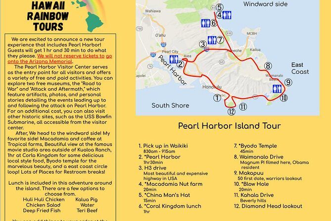 Pearl Harbor Island Tour with lunch and Byodo Temple - The Breakdown of the Tour