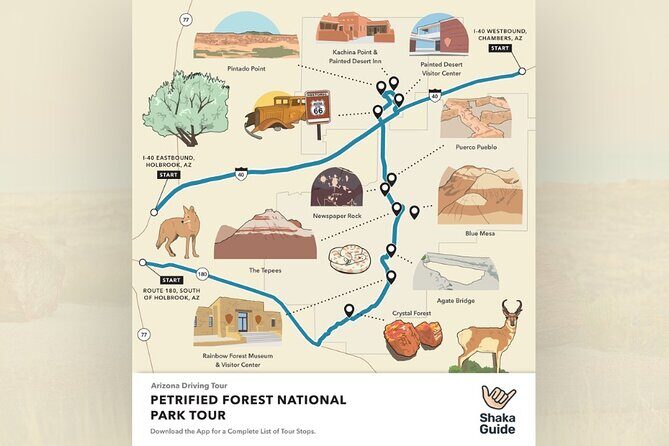 Petrified Forest National Park Self Guided Audio Driving Tour - A Closer Look at the Itinerary