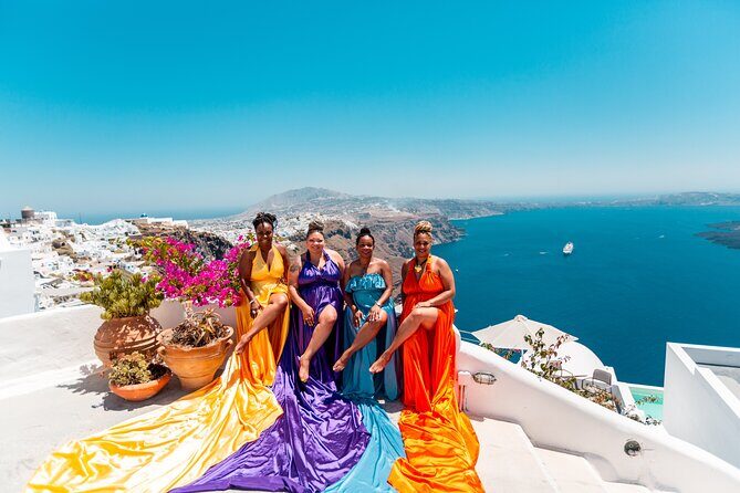 Photoshoot in Flying Dresses in Santorini - What to Expect from the Santorini Flying Dress Photoshoot