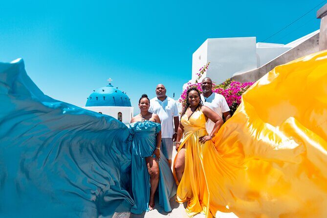 Photoshoot in Flying Dresses in Santorini - The Practical Side: Logistics, Price, and Duration