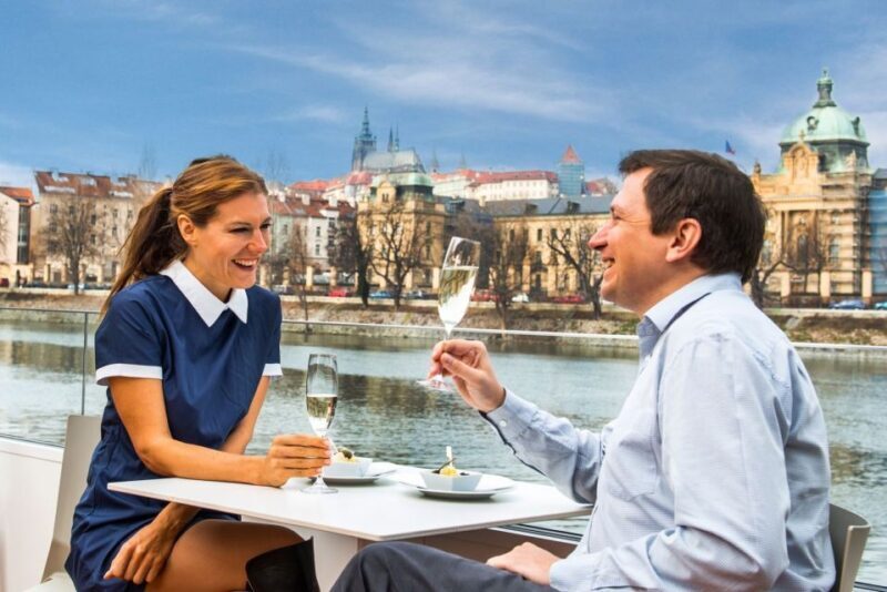 Prague: Evening Vltava River Eco Cruise with Prosecco - What the Experience Looks Like