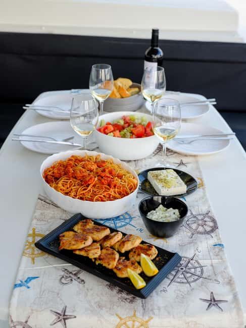 Private Catamaran Cruise in Santorini and BBQ Drinks - Thirassia Island and Photo Opportunities