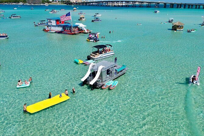 Private Crab Island Slide Pontoon Charter w/Restroom (Up to 12) - Key Points