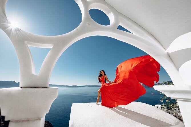 Private Flying Dress Photoshoot in Santorini - The Sum Up