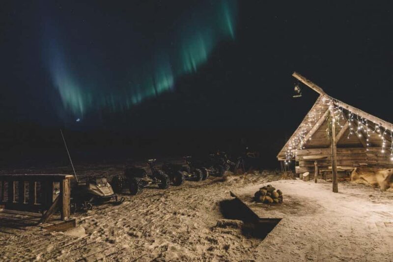 PRIVATE Glass Igloo Dinner Under Northern Lights - Snowmobile Adventure