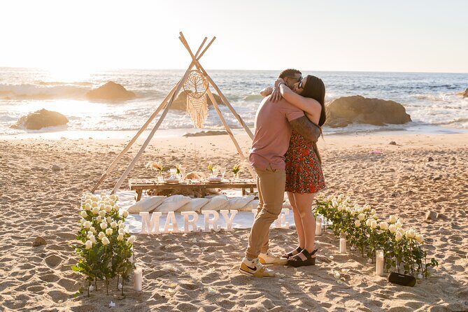 Private Picnic Marriage Proposal by the Sea - The Proposal Moment