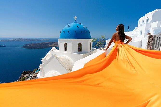 Private Santorini Flying Dress Photoshoot 2 Hours and Video - A Close Look at the Private Santorini Flying Dress Photoshoot