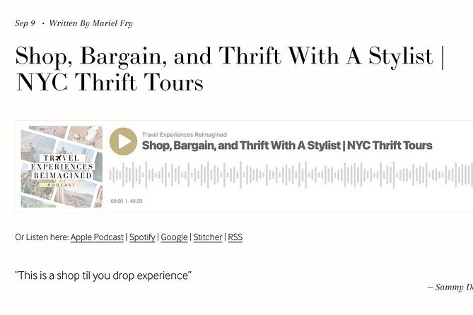 Private Secondhand Bargain Shopping & Styling Tour with a Personal Shopper - An In-Depth Look at the Tour