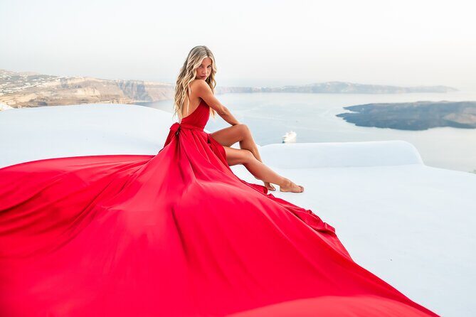 Professional Flying Dress Photoshoot In Santorini - The Price & Value