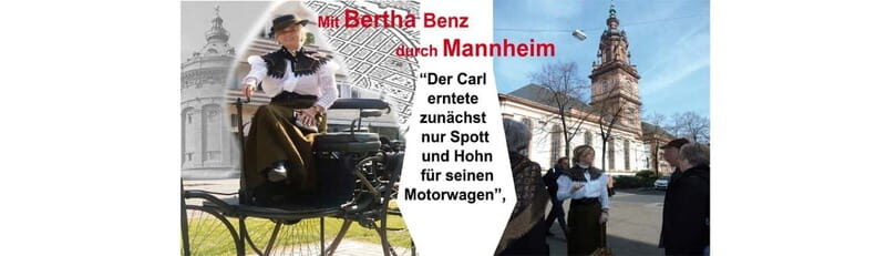 Public tour With Bertha Benz through the city of inventors Costume tour - Key Points