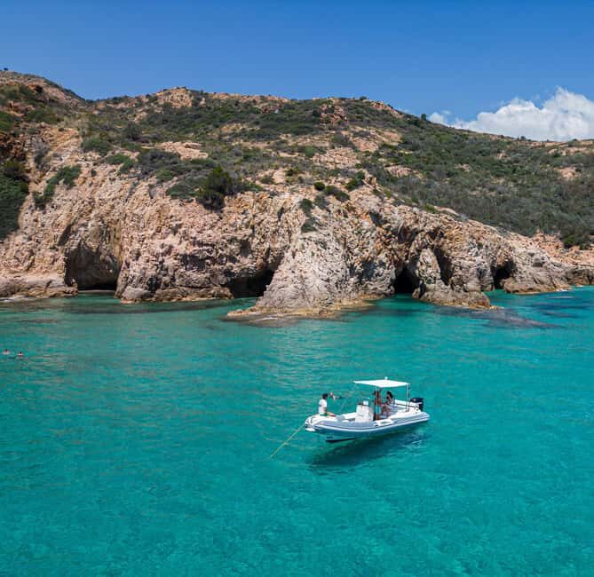 Pula and Chia seen from the sea: boat tour with skipper and snorkeling - Key Points