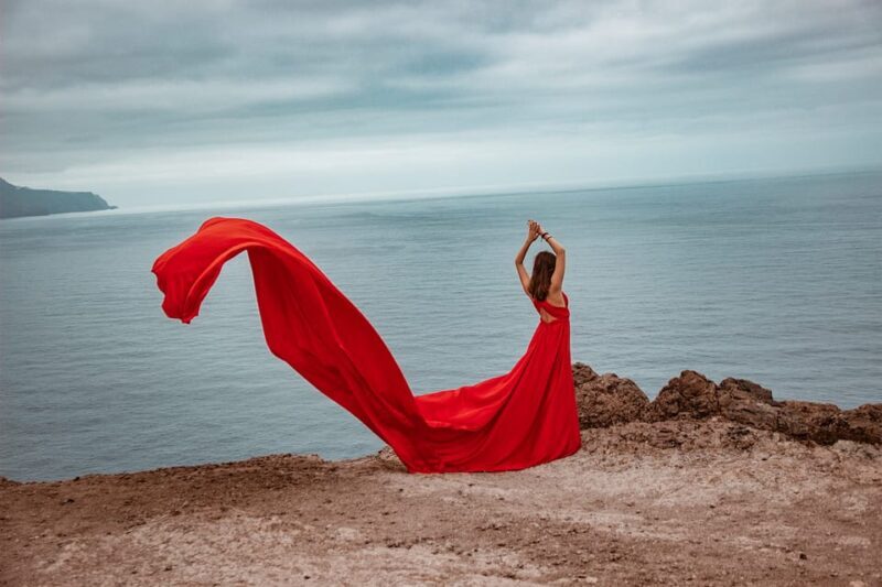 Red Flying Dress Photoshoot & Drone Video in Madeira - Key Points