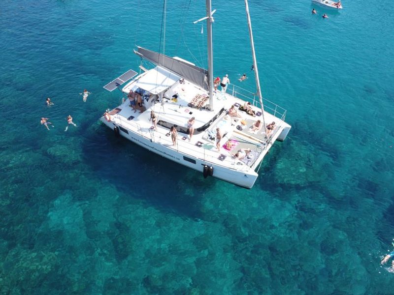 Rhodes: All-Inclusive Catamaran Cruise with Lunch and Drinks - Anthony Quinn Bay: Snorkel in Clear Water and a Bread-Feeding Moment