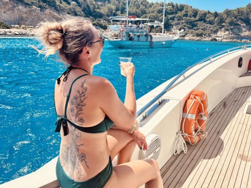 Rhodes: Beach Cruise with Swimming, Meal, & Unlimited Drinks - Key Points