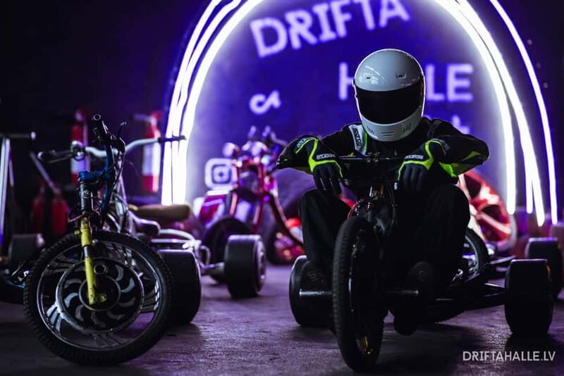 Riga | Drifta Halle: Extreme 20 minute ride on a drift trike - Key Points