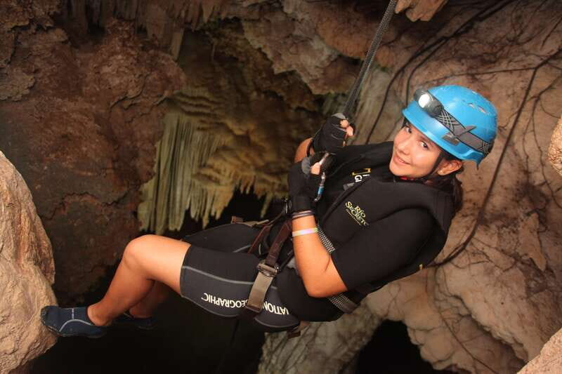 Rio Secreto Nature Reserve: Bicycle, Rappel & Ziplines Tour - Rappelling into Xibalbá, the Mayan Underworld