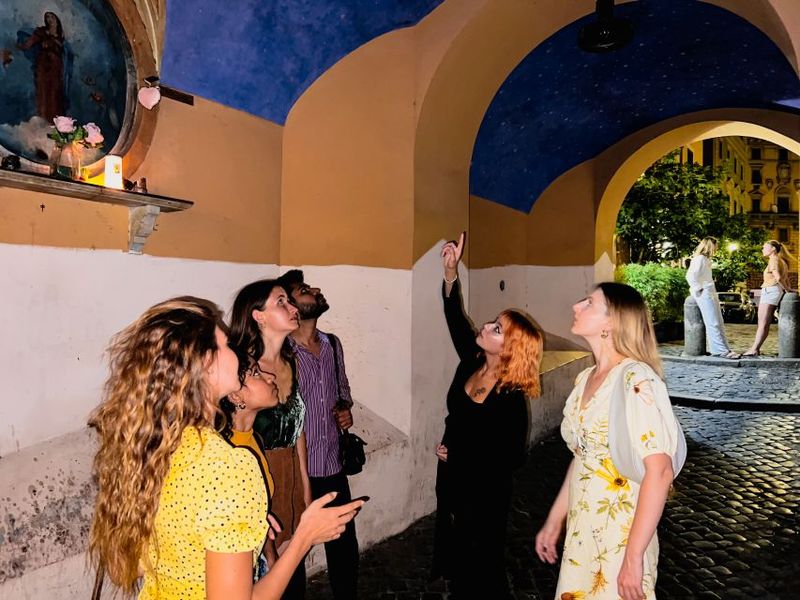 Rome: Paranormal Night Walking Tour & Secret Backstreets - The Fountain of the Mask: unusual details you’ll remember