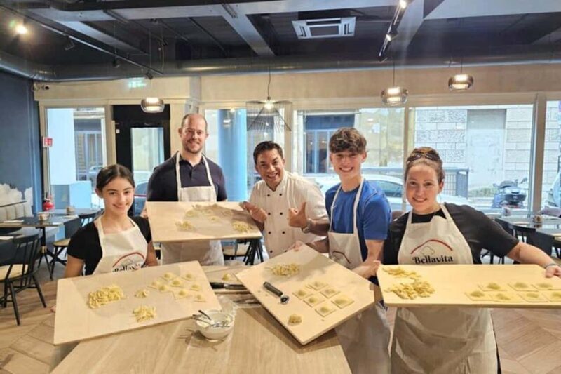 Rome: Pasta Fettuccine, Ravioli & Tiramisu Cooking Class - Key Points