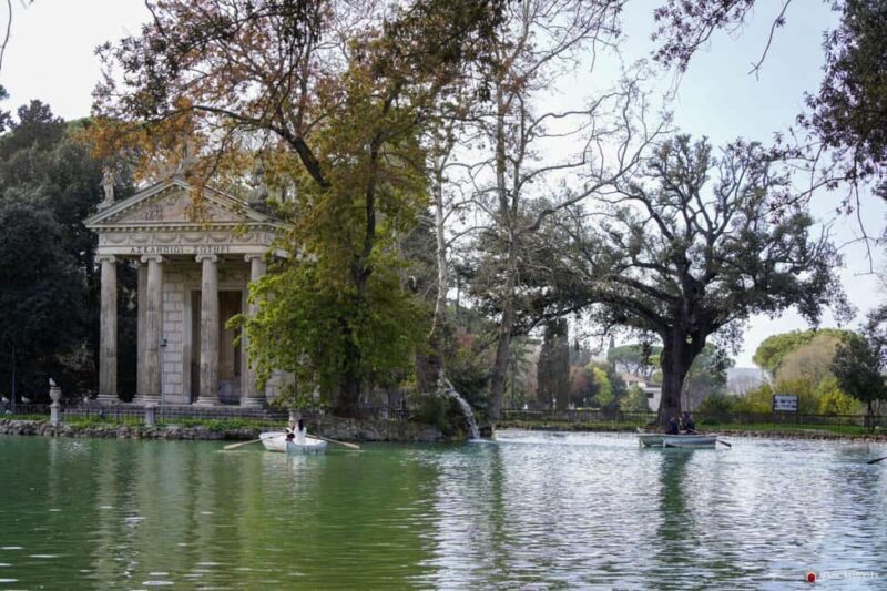 ROME: Villa Borghese Lake tour by boat with independent rowing + aperitif - What to Expect from the Experience