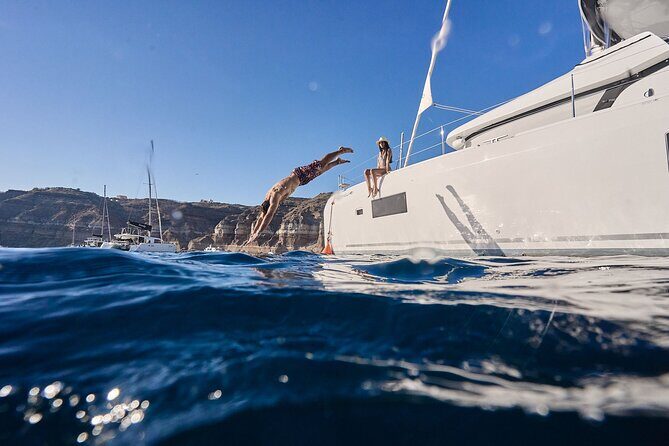 Santorini: Caldera Private Catamaran Cruise with Meal & Drinks - FAQs
