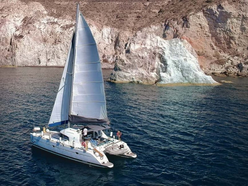 Santorini: Catamaran Cruise with Food and Drinks - Key Points