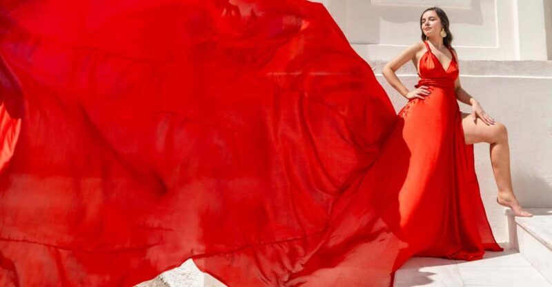 Santorini Flying Dress Photoshoot - Key Points