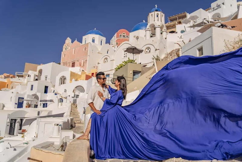 Santorini: Flying Dress Photoshoot Private Entry to Blue Dom - FAQ