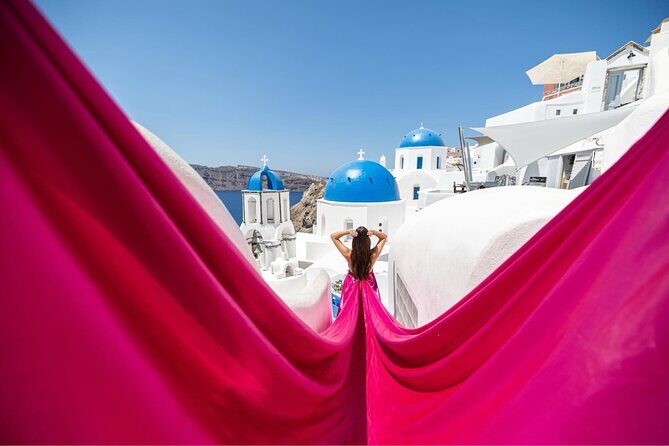 Santorini: Flying Dress Professional Photography *Dress Included* - The Sum Up