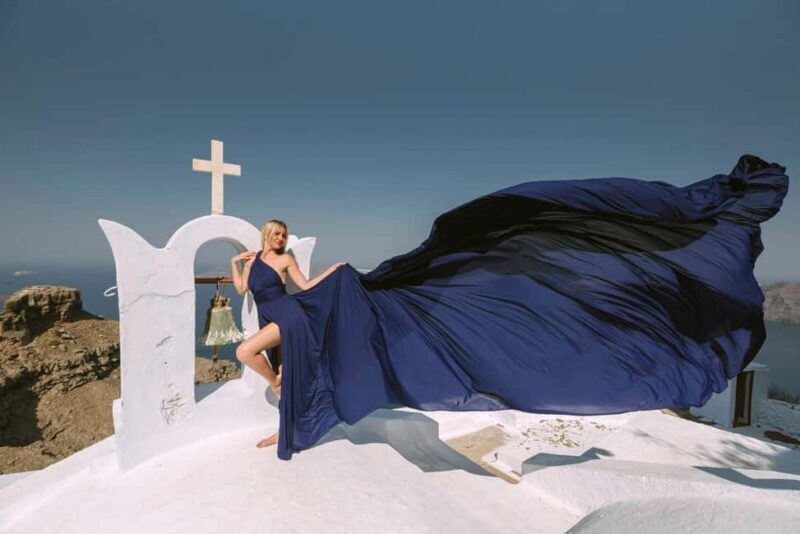 Santorini: Flying Dress with Photos & Video Reel - Starting Point: Ilios Bakery