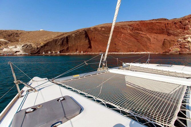 Santorini Half Day Catamaran Private Cruise incl. Meal, Drinks & Free Transport - The Real Value of the Tour