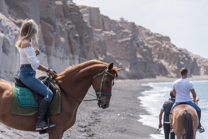 Santorini Horse Riding to Black Sandy Beach - FAQ