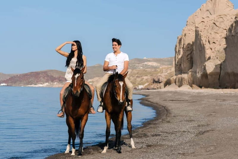 Santorini: Horseback Riding on the Black Sandy Eros Beach - Key Points