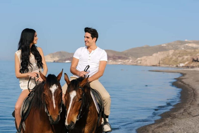Santorini: Horseback Riding on the Black Sandy Eros Beach - Starting Point and Atmosphere